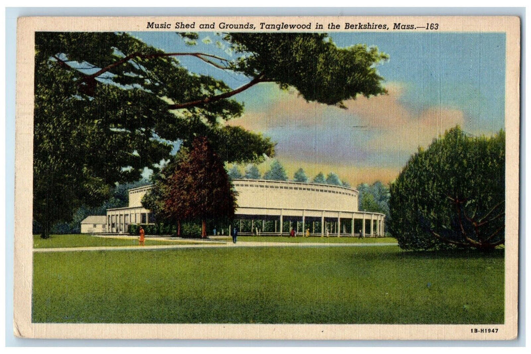 1949 Music Shed Grounds Tanglewood Berkshires Massachusetts MA Vintage Postcard