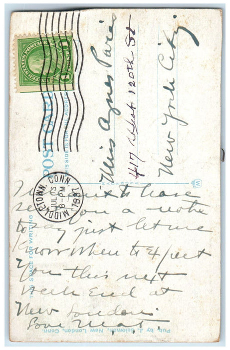 1937 Congregational Church Mystic Connecticut CT Vintage Posted Postcard