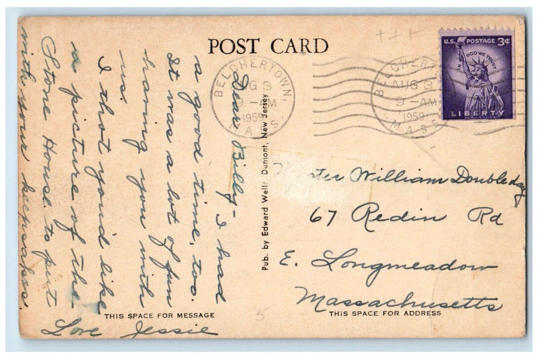 1959 Stone House Build Belchertown Historical Association Massachusetts Postcard