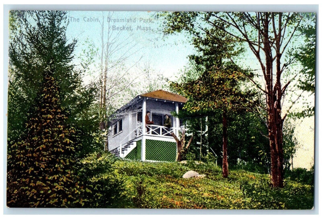 c1910 Cabin Dreamland Park Stairs Becket Massachusetts Vintage Antique Postcard