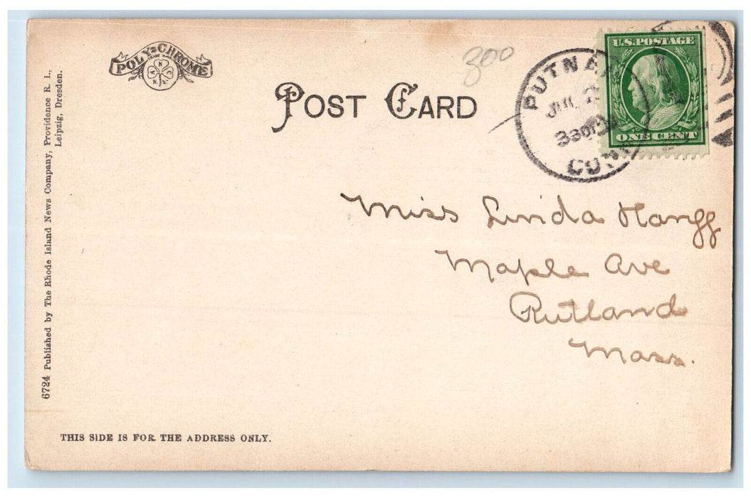 c1905 Congregational Church Putnam Connecticut CT Antique Postcard