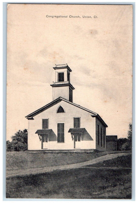 c1910 Congregational Church Chapel Union Connecticut CT Vintage Antique Postcard