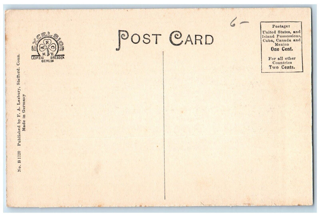 c1910 Congregational Church Chapel Union Connecticut CT Vintage Antique Postcard