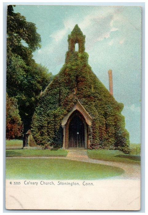c1905 Calvary Church Stonington Connecticut Vintage Antique Postcard