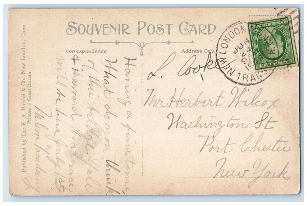 c1910 Railroad Bridge and Thames River New London Connecticut CT Posted Postcard