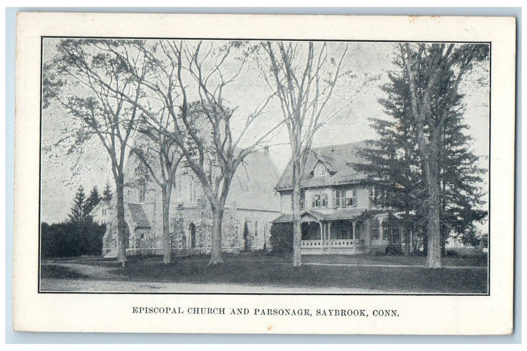 c1940's Episcopal Church and Parsonage Saybrook Connecticut CT Postcard