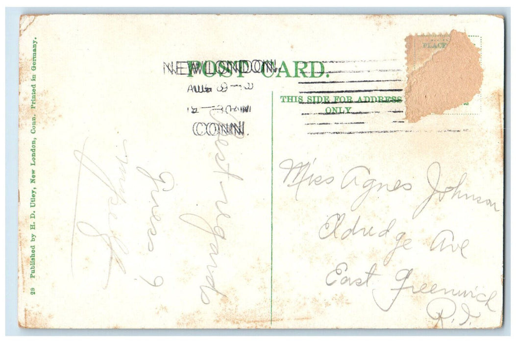 c1910 St. Mary's Star of the Sea RC Church New London Connecticut CT Postcard