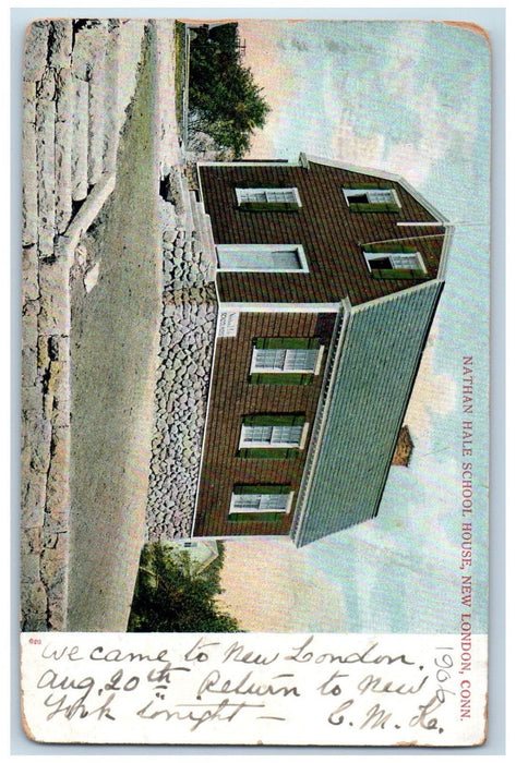 1906 Nathan Hale School House New London CT AC Bosselman & Co Postcard