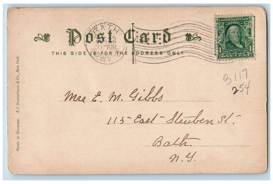 1906 Nathan Hale School House New London CT AC Bosselman & Co Postcard