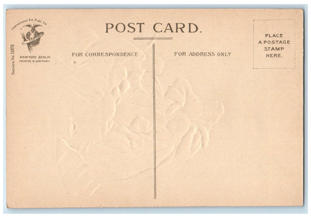 c1910's Christmas Greetings Religious Lantern Clapsaddle Embossed Postcard