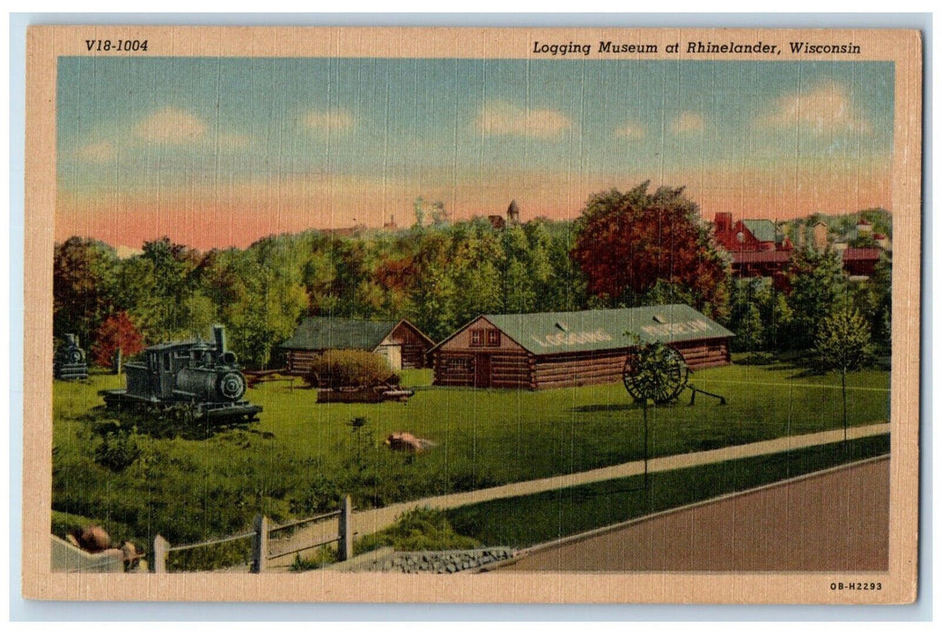 c1930's View Of Logging Museum Rhinelander Wisconsin WI Vintage Postcard