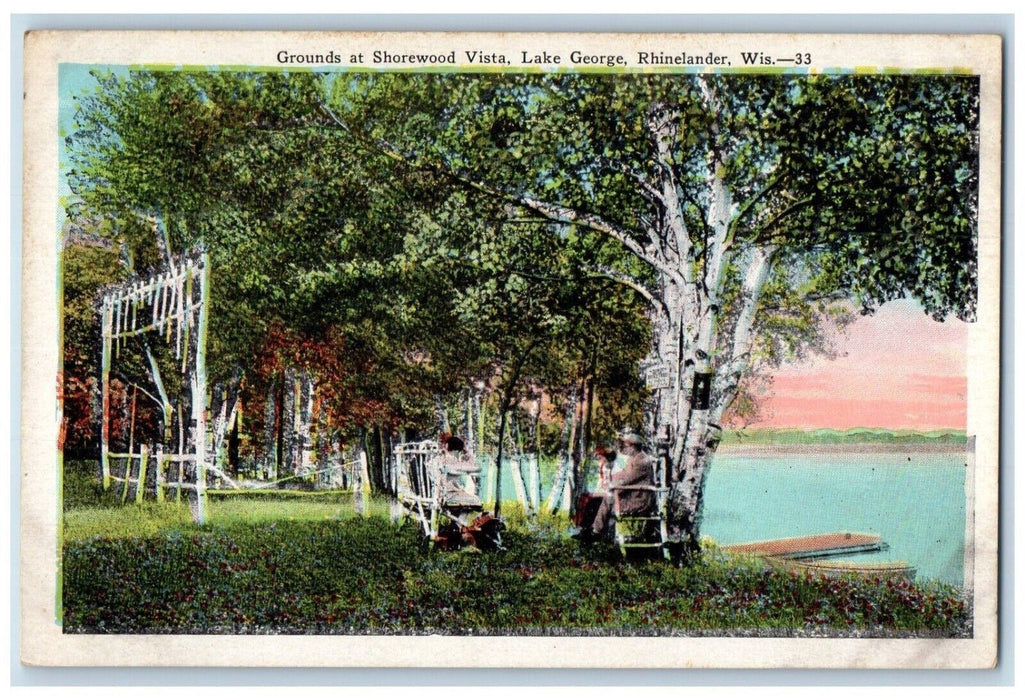 c1910's Grounds At Shorewood Vista Lake George Rhinelander Wisconsin WI Postcard