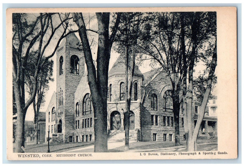 c1905 Methodist Church Winsted Connecticut CT Antique Tuck Art Postcard
