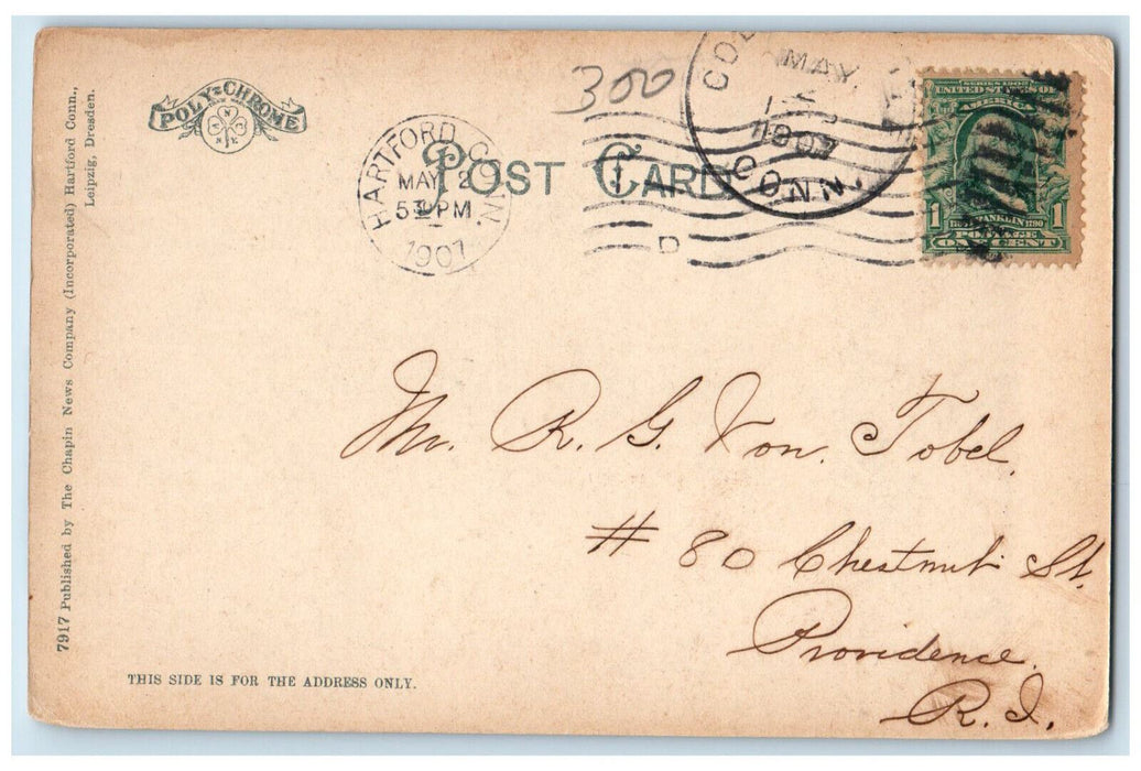 1907 First Congregational Church Winsted Connecticut CT Antique Posted Postcard