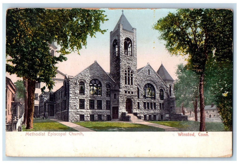 c1905 Methodist Episcopal Church Winsted Connecticut CT Unposted Postcard