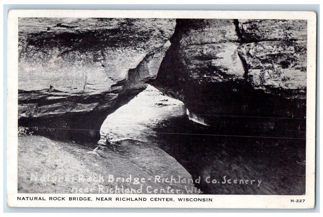 1949 View Of Natural Rock Bridge Richland Center Wisconsin WI Vintage Postcard