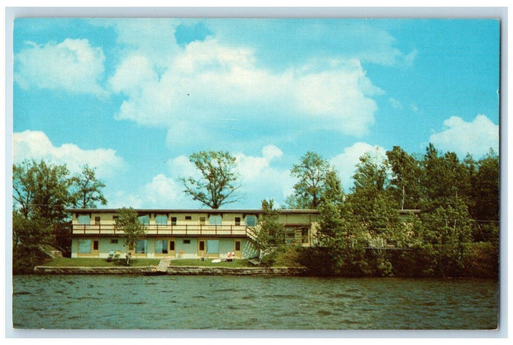 View Of Currier Motel Ray And Kay Mikesell Rice Lake Wisconsin WI Postcard