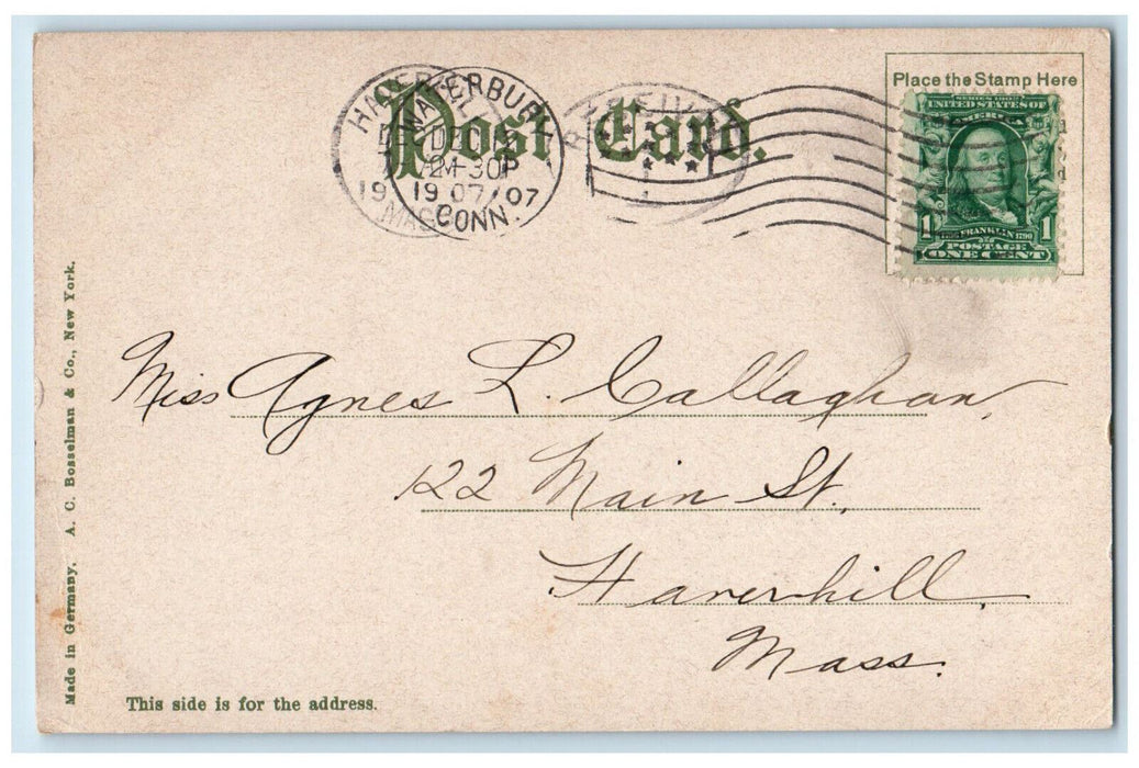 1907 Immaculate Conception Church Waterbury Connecticut CT Antique Postcard