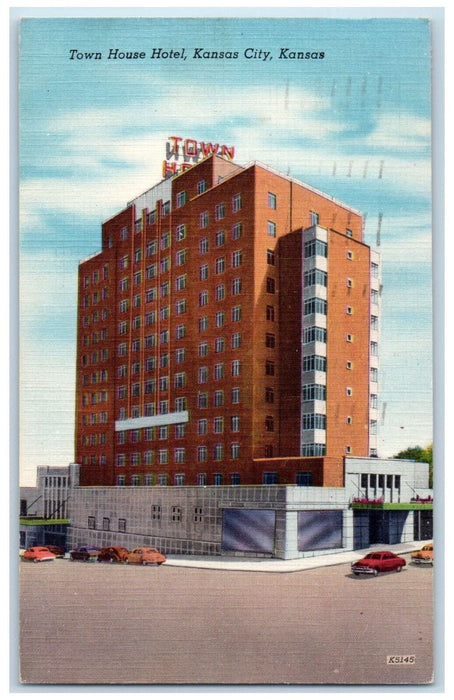 1954 Schimmelservice Town House Hotel Kansas City Kansas KS Postcard
