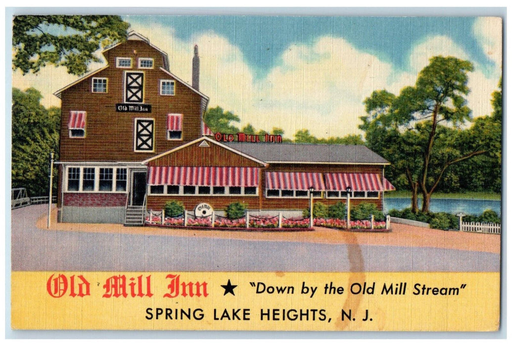 1955 Old Mill Inn Spring Lake Heights New Jersey NJ Vintage Posted Postcard