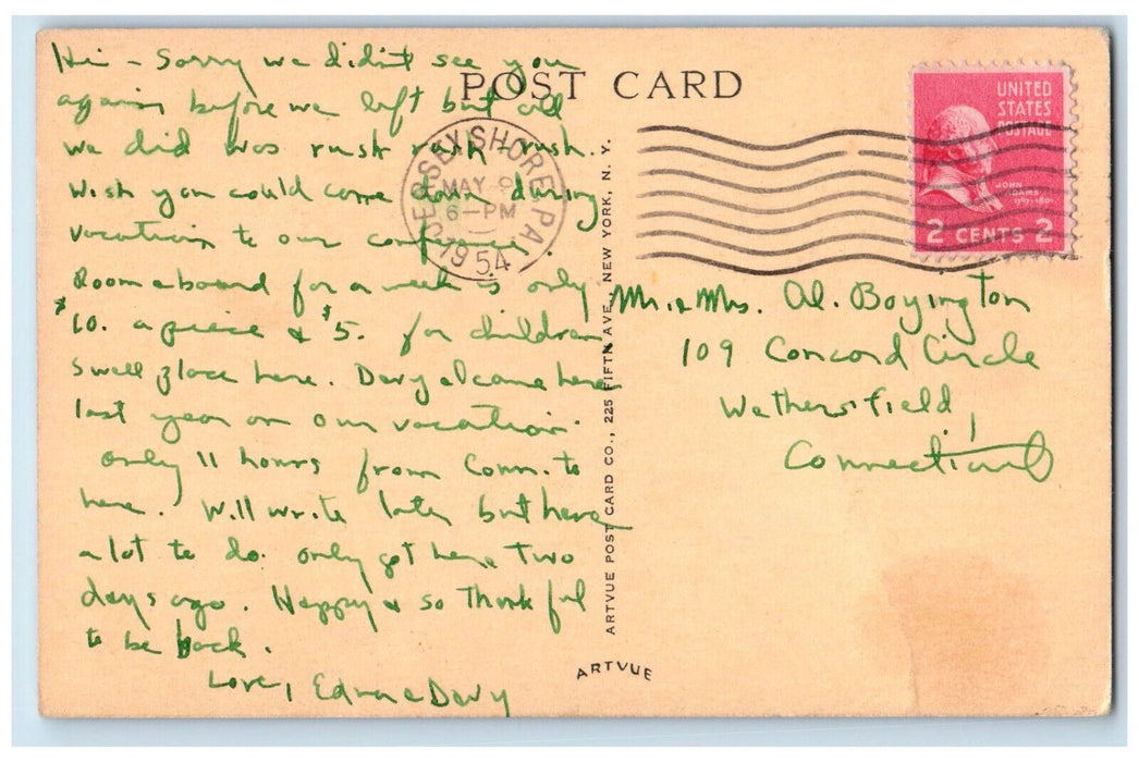 1954 A Cabin In The Pines Indian Park Bible Conference Williamsport PA Postcard