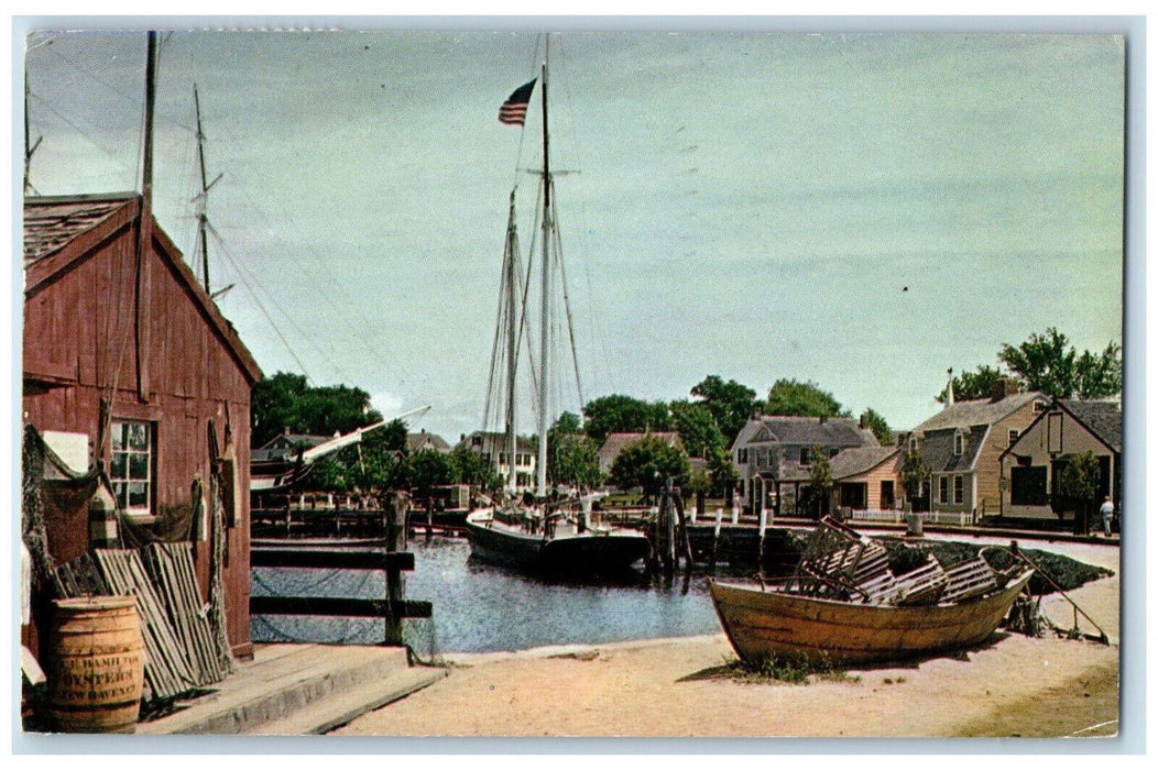 1959 Coaster Schooner Ship Mystic Seaport Mystic Connecticut CT Postcard