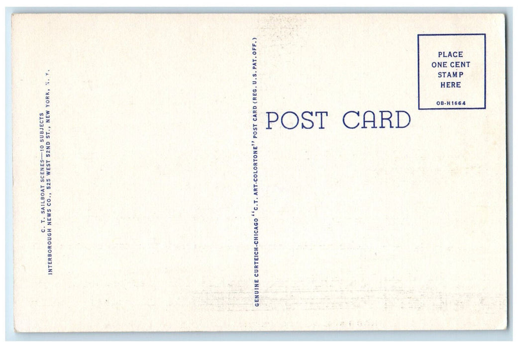 c1940's Colorful Boat Greetings from Jimmy's-Crystal Lake Rockville CT Postcard