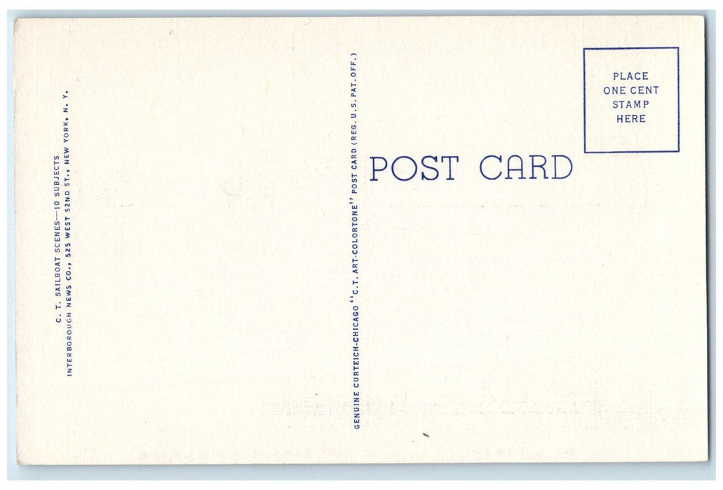 c1940s White Flag Boat Greetings from Jimmy's Crystal Lake Rockville CT Postcard