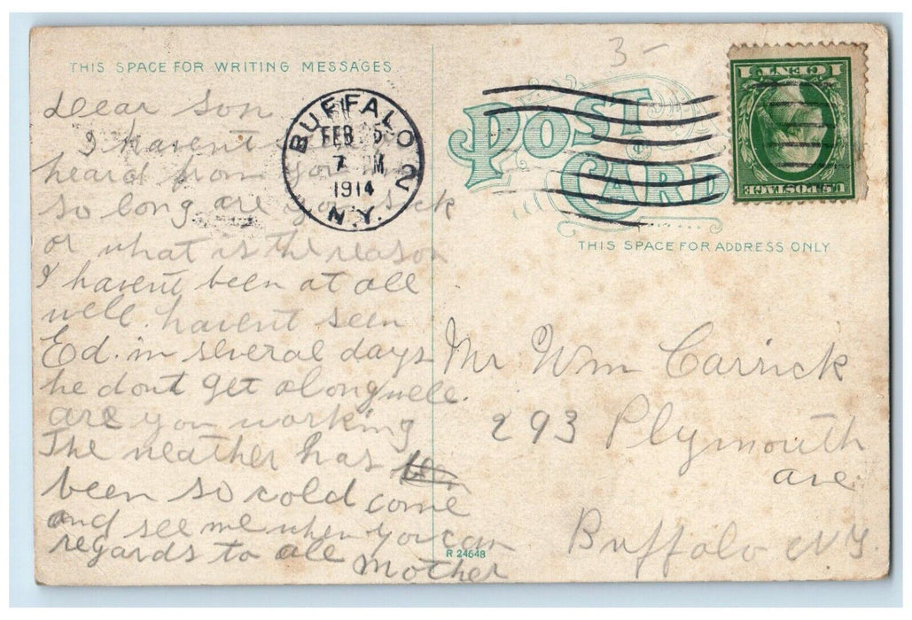 1914 Children Sea Wading Crystal Beach Canada Vintage Antique Posted Postcard