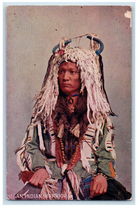 c1910 Piegan Indian Warrior Troilene Indian Series Buffalo New York NY Postcard