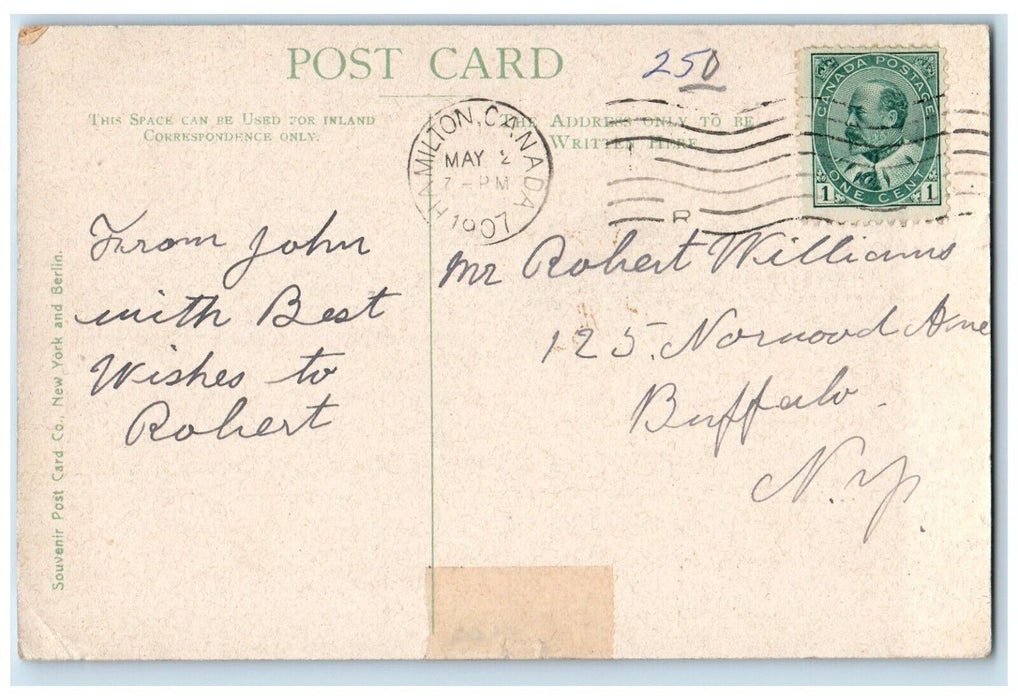 1907 The XIII Regiment Military Soldier Hamilton Canada Vintage Antique Postcard