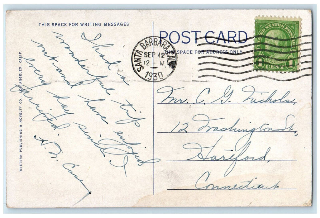 1930 City Hall Civic Center Lindbergh Beacon Los Angeles California CA Postcard