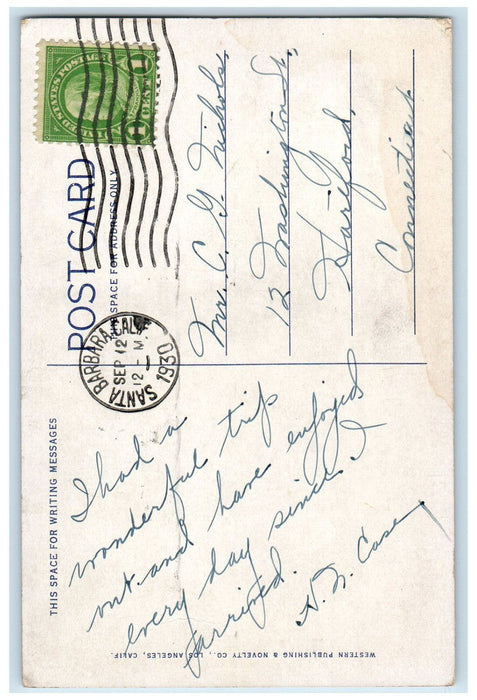 1930 City Hall Civic Center Lindbergh Beacon Los Angeles California CA Postcard