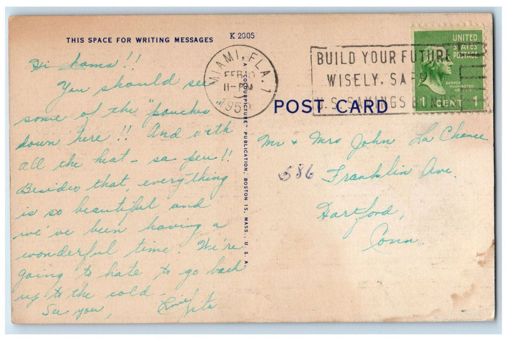 1950 Monkey Jungle Evolution 22 Miles South of Miami Florida FL Postcard
