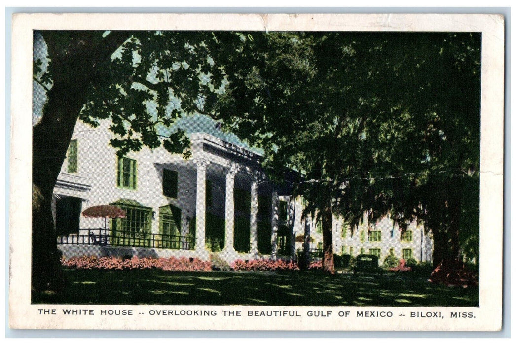 1953 The White House Overlooking Gulf of Mexico Biloxi Mississippi MS Postcard