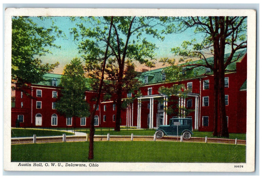 1954 Austin Hall Ohio Wesleyan University Delaware Ohio OH Vintage Postcard