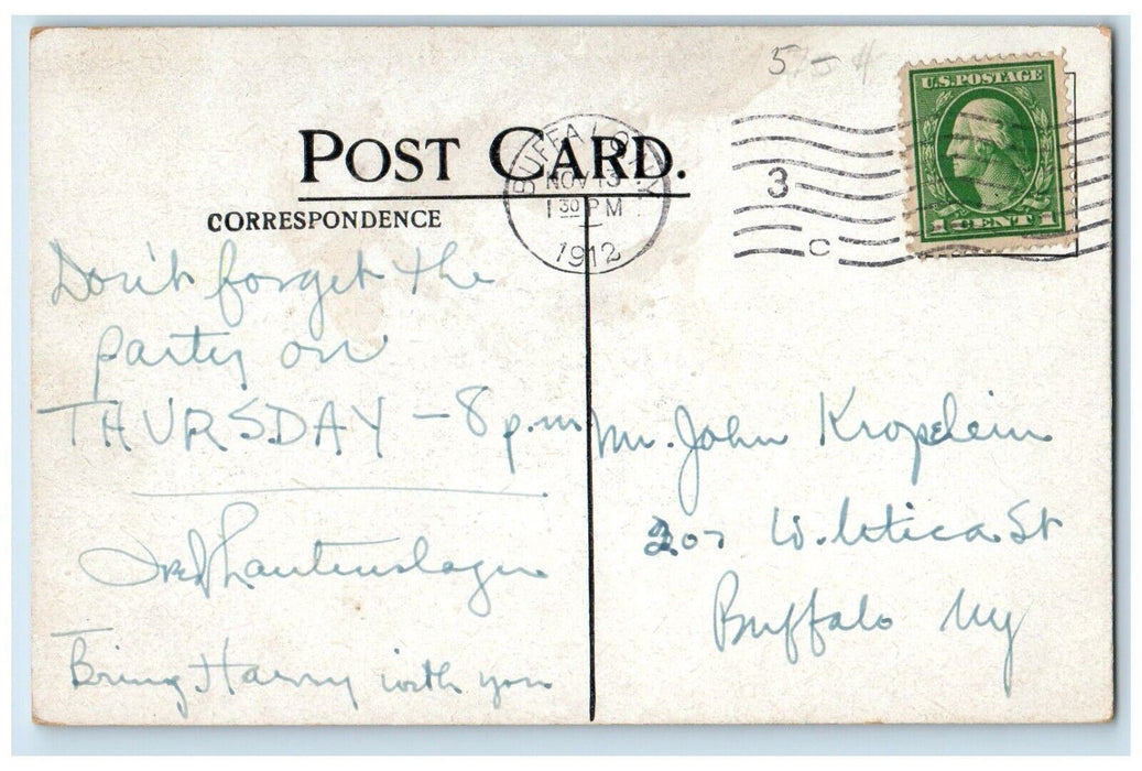 1912 Lutheran Church Redeemer Elmwood Avenue Street Buffalo New York Postcard