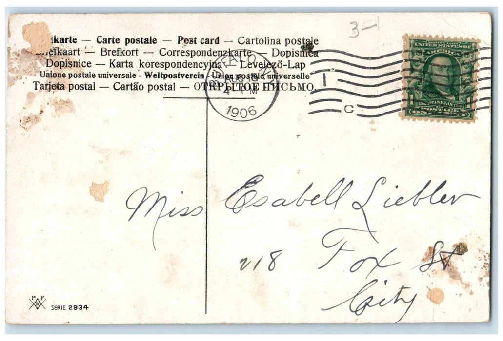 1906 Greetings From Athletic Park Buffalo New York NY Glitter Flowers Postcard