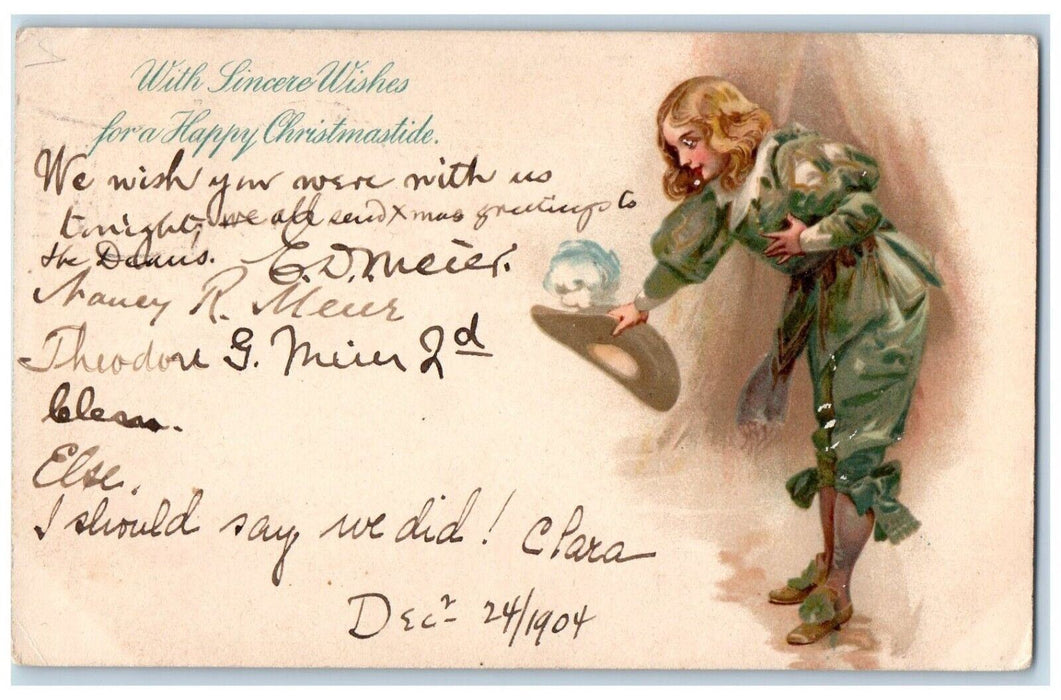 1904 Christmas Christmastide Boy Theatre PMC New York NY Theater Postcard