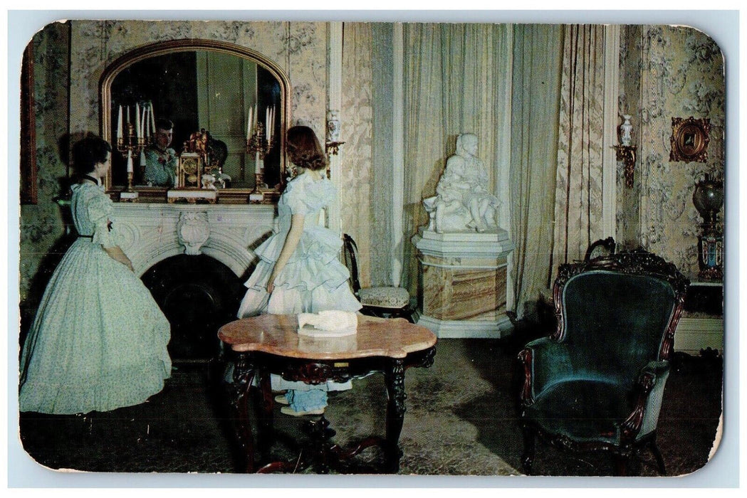 Drawing Room Villa Louis Interior Scene Prairie Du Chien Wisconsin WI Postcard