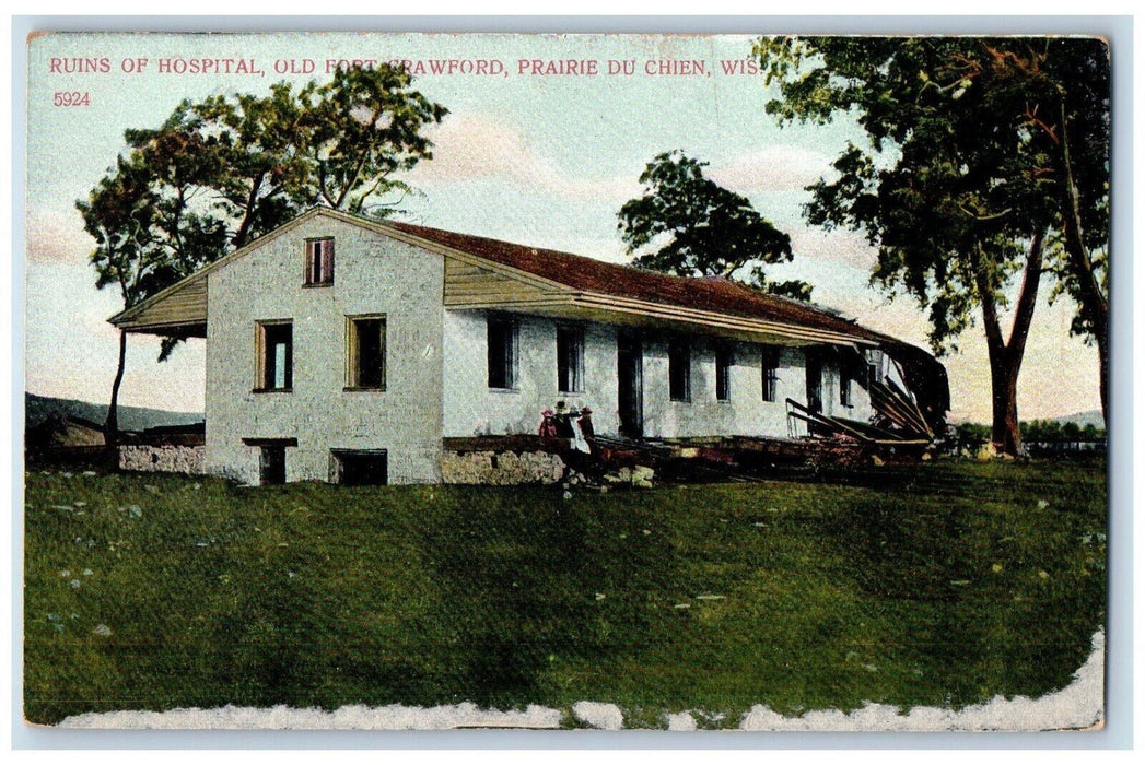 Ruins Of Hospital Old Fort Crawford Prairie Du Chien Wisconsin WI Postcard