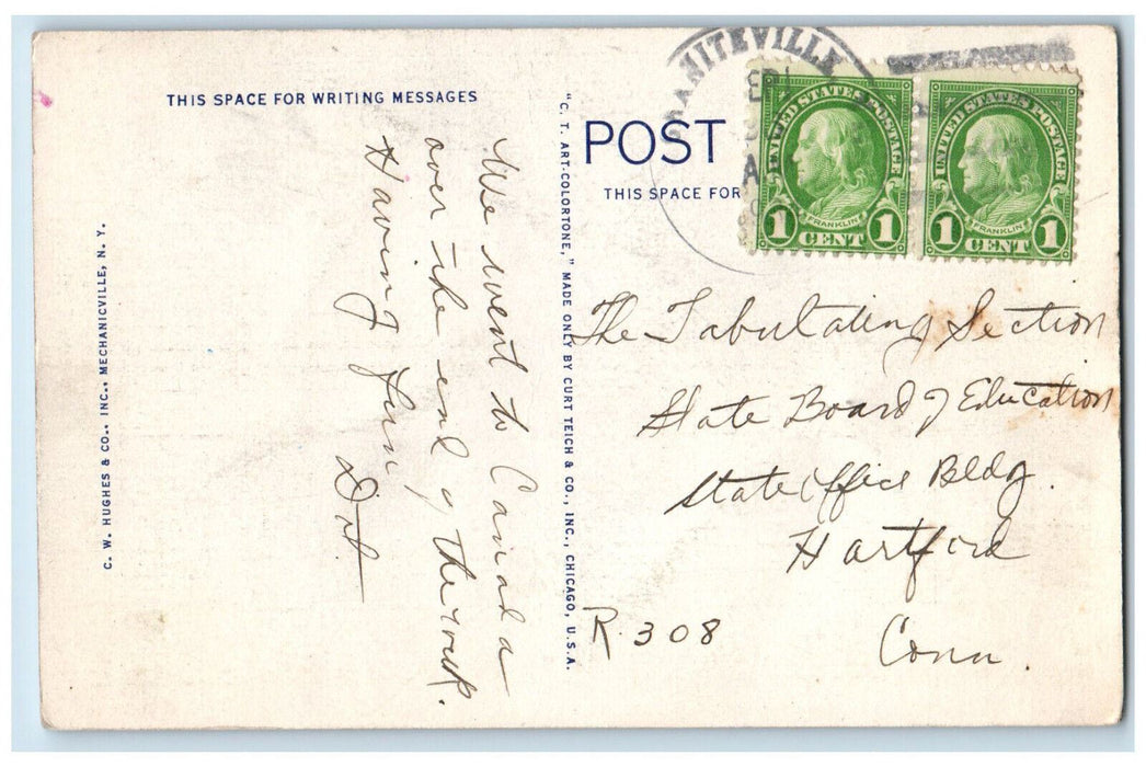 1934 Way to State Capitol Montpelier Vermont VT Vintage Posted Postcard