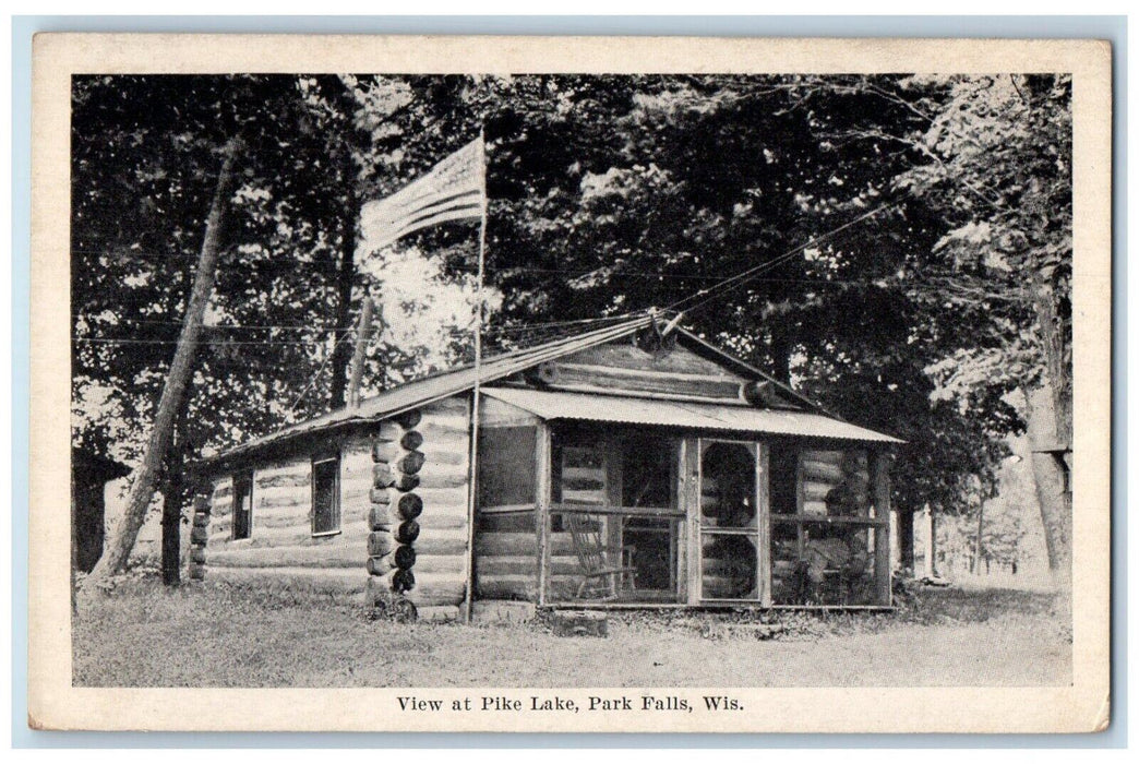 c1910's View At Pike Lake House Scene Park Falls Wisconsin WI Vintage Postcard