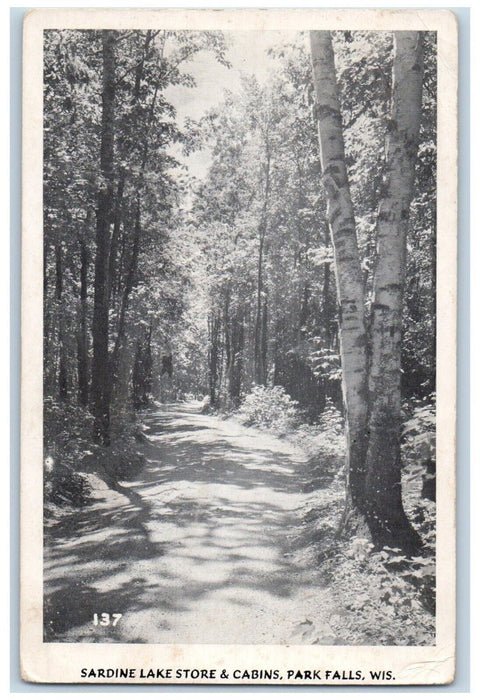 1948 Sardine Lake Store & Cabins Park Falls Fairfield Wisconsin WI Postcard