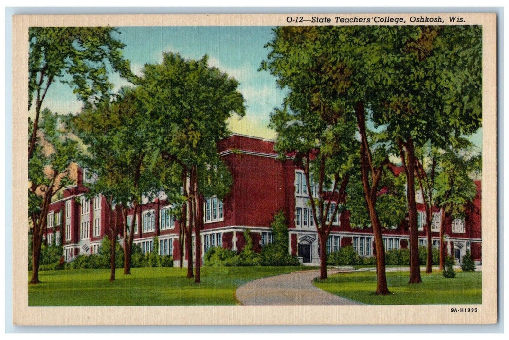 State Teachers College Building Exterior Scene Oshkosh Wisconsin WI Postcard