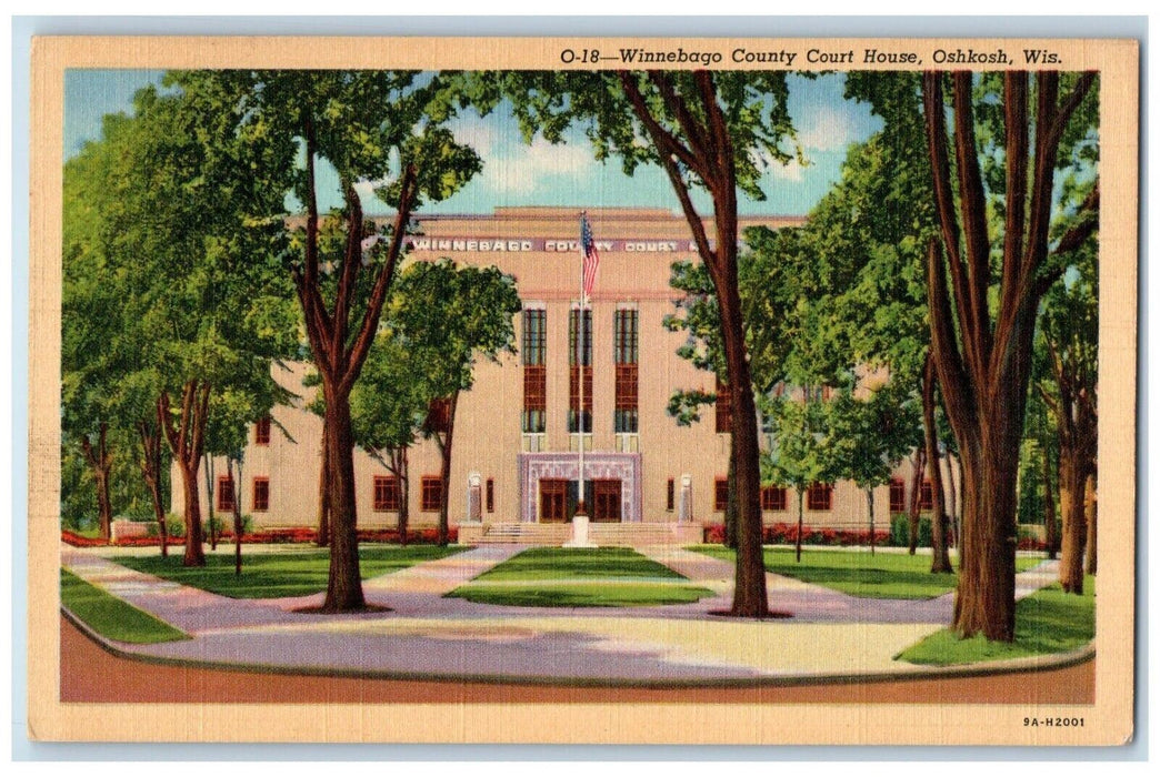 Winnebago County Court House Exterior Scene Oshkosh Wisconsin WI Postcard