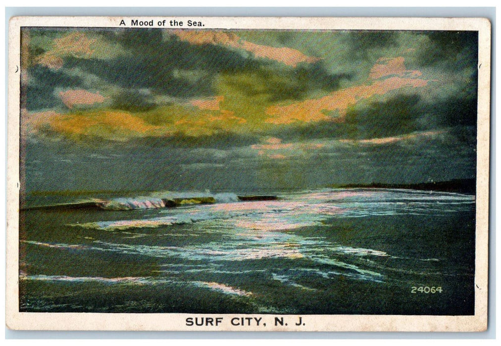 c1930's A Mood of the Sea Surf City New Jersey NJ Vintage Unposted Postcard