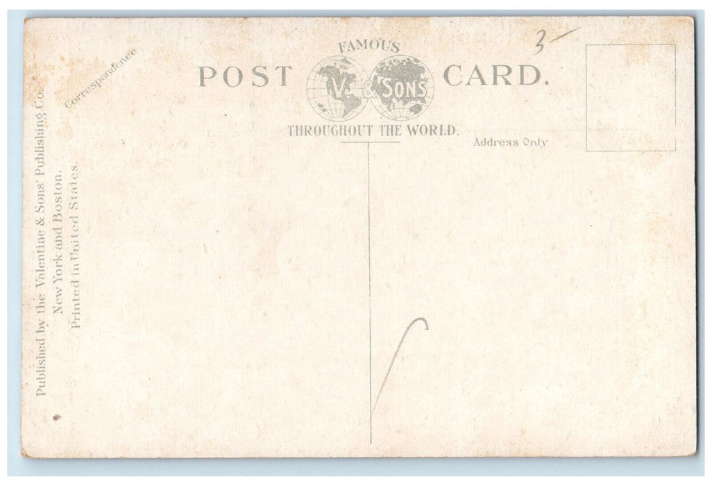 c1910 Stairway Lion Public Library Boston Massachusetts MA Unposted Postcard