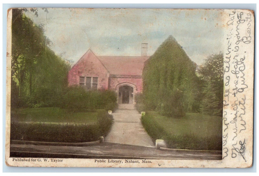 1906 Public Library Nahant Massachusetts MA Bennington NH Posted Postcard