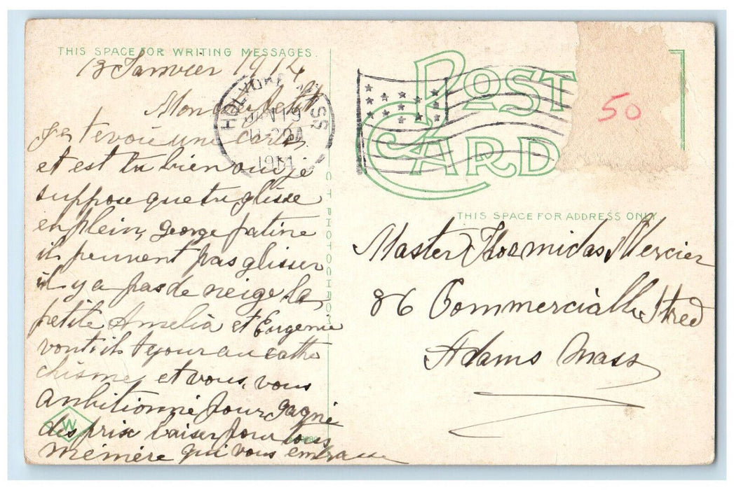 1914 Public Library Holyoke Massachusetts MA Unposted Antique Postcard